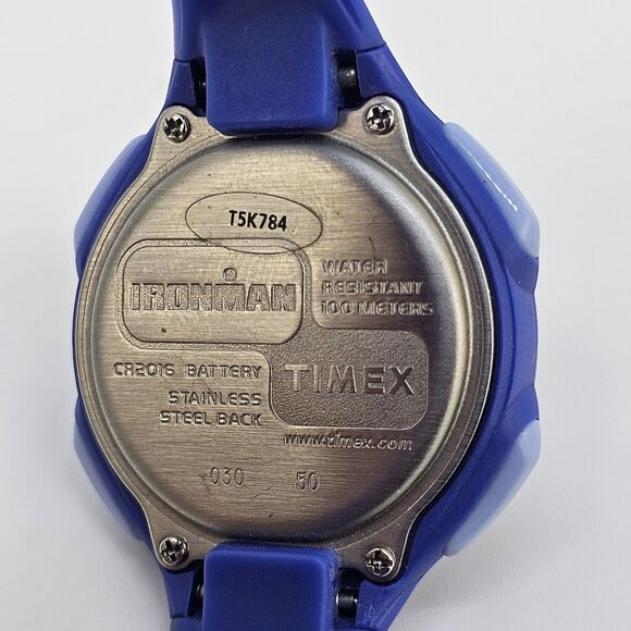 Timex Women's Ironman Watch 34MM Blue Case Blue Plastic Bands New Battery - Picture 7 of 14